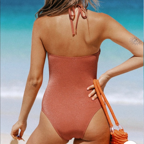 NEW Cupshe Brook O-Ring Halter Cut-Out One Piece Swimsuit - Picture 2 of 13